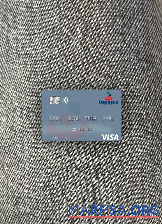 Realistic Venezuela Banesco Banco Universal visa card photolook front template